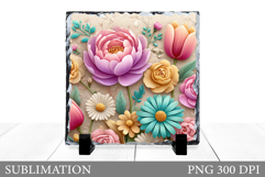 Flowers Sublimation. Flowers Slate Sublimation Product Image 1