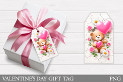 Valentines Bear Gift Tag. Valentine Gift Tag Printable Product Image 1