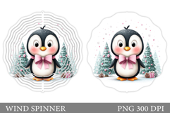 Cute Penguin Wind Spinner. Christmas Wind Spinner Design Product Image 1