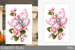 Butterfly Garden Flag Design. Flowers Garden Flag Product Image 1