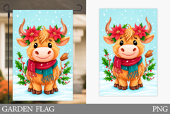 Christmas Cow Garden Flag. Christmas Garden Flag Design Product Image 1