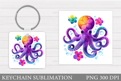 Octopus Keychain Design. Octopus Sublimation Product Image 1