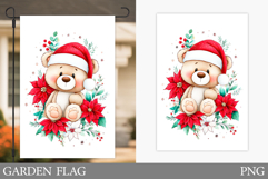 Christmas Bear Garden Flag. Christmas Garden Flag Design Product Image 1