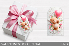 Valentines Bear Gift Tag. Valentine Gift Tag Printable Product Image 1