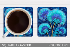 Floral Coaster Design. Flowers Coaster Sublimation Product Image 1