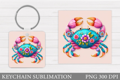 Crab Keychain Design. Crab Sublimation Product Image 1