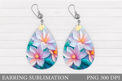 Flowers Earring Design. Floral Earring Sublimation Product Image 1