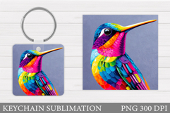 Hummingbird Keychain Design. Hummingbird Sublimation Product Image 1
