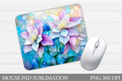 Floral Mouse Pad Sublimation. Flowers Mouse Pad Design Product Image 1