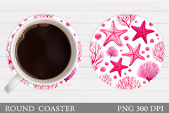 Starfish Coaster Sublimation. Seashell Coaster Design Product Image 1