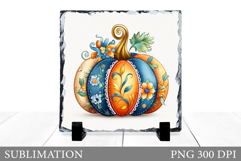 Patchwork Pumpkin Slate Design. Pumpkin Sublimation Product Image 1
