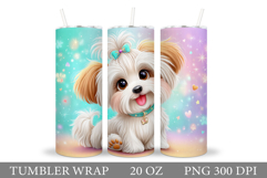 Cute Dog Tumbler Design. Dog Summer Tumbler Sublimation Product Image 1