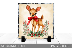 Christmas Deer Sublimation. Christmas Deer Slate Design Product Image 1