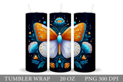 Butterfly Flowers Tumbler. Butterfly Tumbler Sublimation Product Image 1
