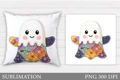 Halloween Ghost Pillow Design. Cute Ghost Sublimation Product Image 1
