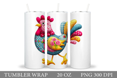 Cute Rooster Tumbler Design. Cute Roostern Sublimation Product Image 1