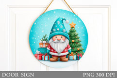 Christmas Gnome Door Sign. Christmas Door Sign Sublimation Product Image 1