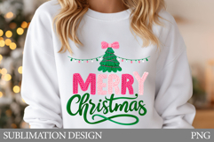 Crochet Merry Christmas T-Shirt. Christmas Sublimation Product Image 1