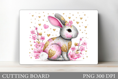 Cute Bunny Cutting Board. Bunny Sublimation Product Image 1