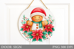 Gingerbread Door Sign Design. Christmas Door Sign Product Image 1