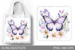 Butterfly Tote Bag Design. Butterfly Sublimation Product Image 1
