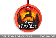 Reindeer Christmas Ornament. Christmas Ornament Sublimation Product Image 1