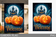 Halloween Garden Flag Design. Halloween Pumpkin Garden Flag Product Image 1