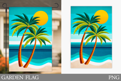 Palm Tree Garden Flag Design. Summer Garden Flag Sublimation Product Image 1