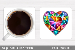 Heart Coaster Design. Valentine Coaster Sublimation Product Image 1