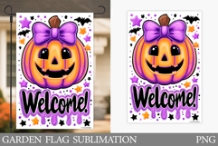 Welcome Garden Flag Sublimation. Halloween Garden Flag Product Image 1