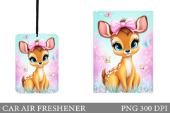 Cute Deer Car Air Freshener. Cute Deer Sublimation Product Image 1
