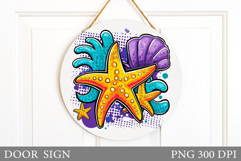 Starfish Door Sign Sublimation. Sea Sublimation Product Image 1