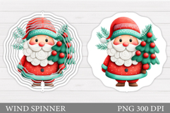Santa Claus Wind Spinner. Christmas Wind Spinner Sublimation Product Image 1