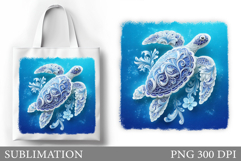 Sea Turtle Tote Bag Sublimation. Turtle Sublimation Product Image 1