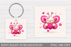 Valentines Butterfly Keychain. Valentines Keychain Design Product Image 1