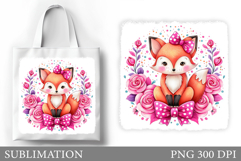 Fox Tote Bag Design. Tote Bag Sublimation Product Image 1