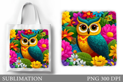 Owl Tote Bag Sublimation. Owl Sublimation Product Image 1
