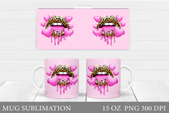 Lips Mug Wrap Design. Valentine Mug Sublimation Product Image 1