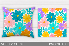 Floral Pillow Design. Flowers Sublimation Product Image 1