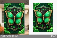 Butterfly Garden Flag. St Patrick Garden Flag Sublimation Product Image 1