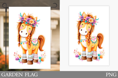 Cute Horse Garden Flag. Summer Garden Flag Sublimation Product Image 1
