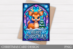 Christmas Deer Card Printable. Christmas Card Design Product Image 1