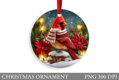 Cardinal Christmas Ornament. Christmas Bird Sublimation Product Image 1