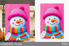 Snowman Garden Flag. Christmas Garden Flag Sublimation Product Image 1