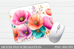 Wildflowers Mouse Pad. Flowers Mouse Pad Sublimation Product Image 1