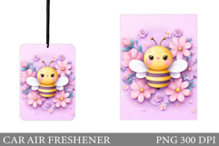 Bee Car Air Freshener Design. Bee Sublimation Product Image 1