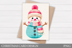 Cute Snowman Card Design. Christmas Card Printable Product Image 1