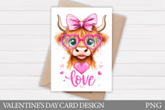 Valentines Cow Card Printable. Valentines Card Design Product Image 1