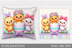 Easter Chick Pillow Design. Easter Pillow Sublimation Product Image 1