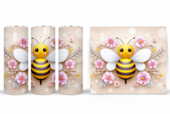 Bee Tumbler Design. Flowers Tumbler Sublimation Product Image 2
